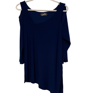 Sympli Royal Blue Asymmetrical Tunic Top Size 10